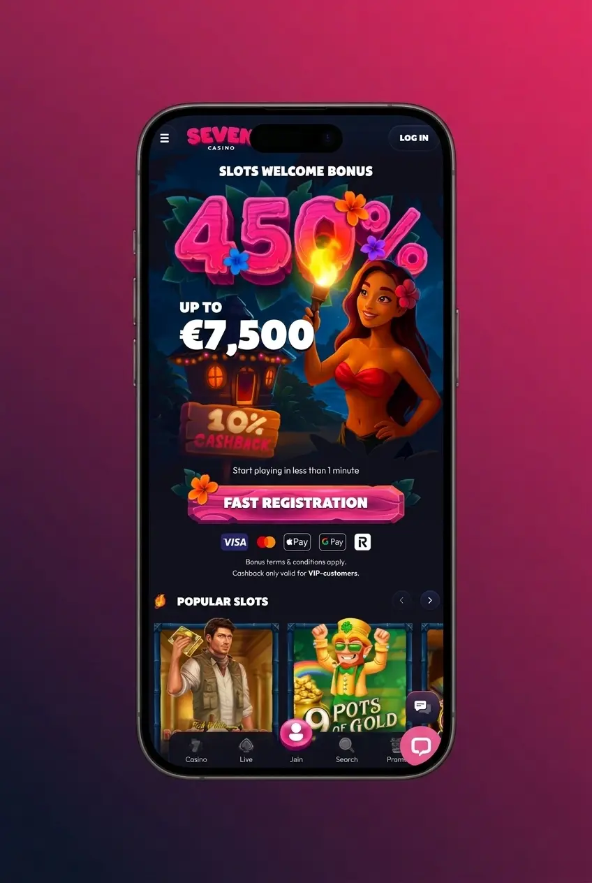 Three steps to download Seven Casino APK on Android: find download button, save APK file, install from unknown sources