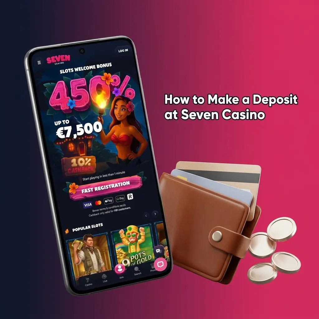 Step-by-step guide to making a deposit at Seven Casino using card or crypto payment methods