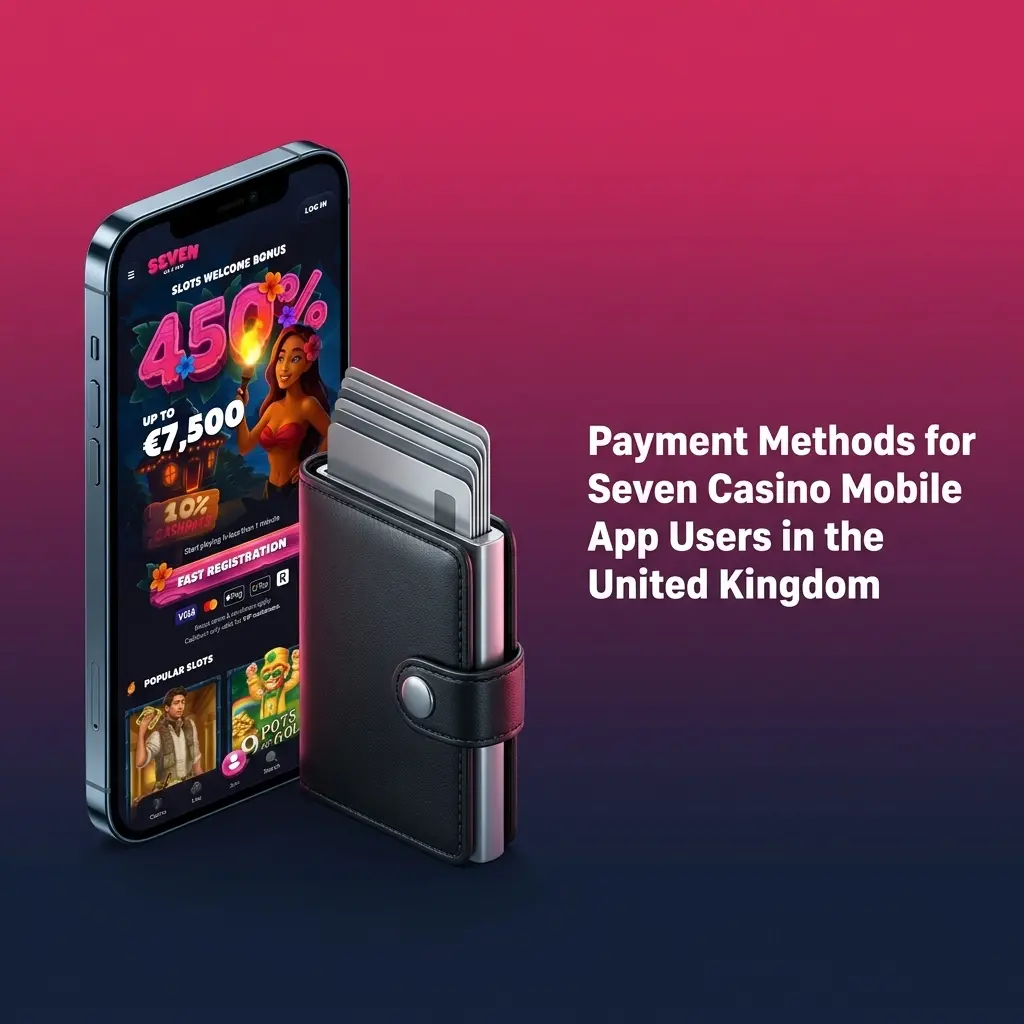Seven Casino UK mobile app payment methods including Visa, Mastercard, Skrill, Neteller, PaySafeCard, bank transfer, and crypto options