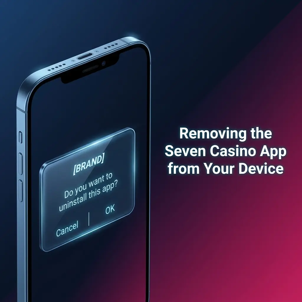 User removing Seven Casino app on Android and iOS devices with uninstall options visible on screen