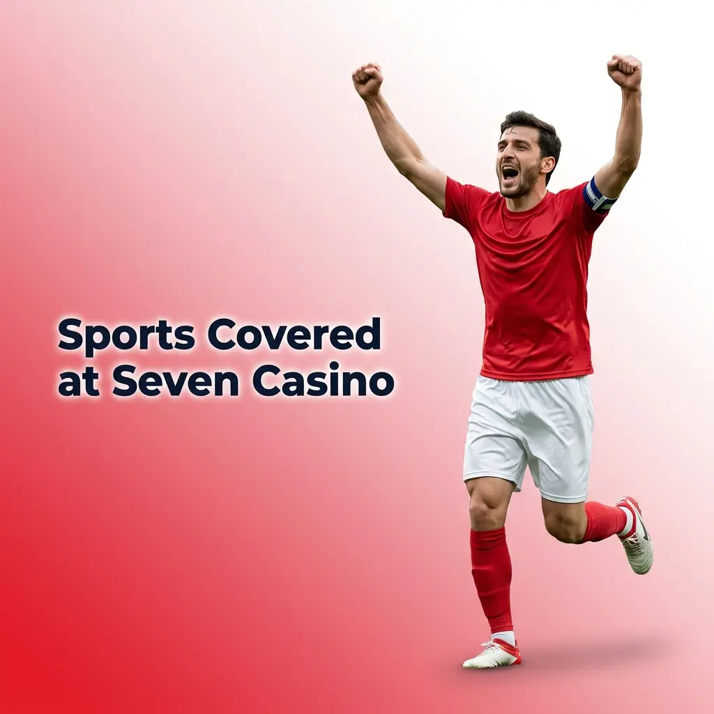 Seven Casino sportsbook covering 30+ sports including football, horse racing, NBA, NFL, tennis, UFC, and esports