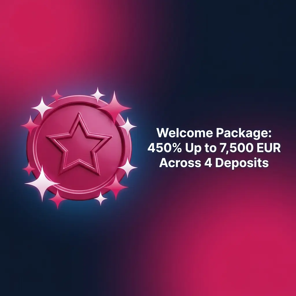 Seven Casino welcome package 450% bonus up to 7,500 EUR across 4 deposits with 35x wagering requirement