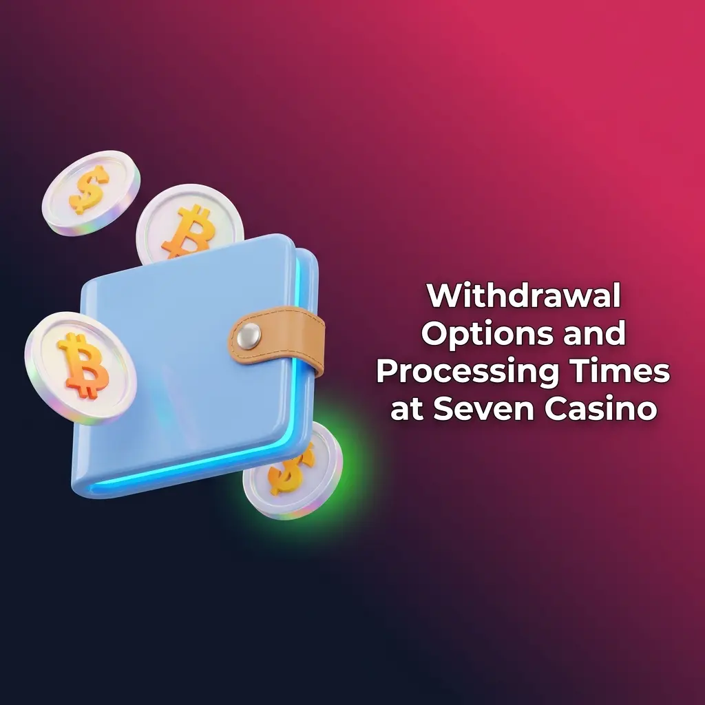 Seven Casino withdrawal options showing processing times, payment methods, and step-by-step cashier instructions for UK players